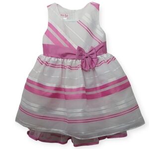 Jessica Ann Little Girls Pink White Dress Sleeveless Size 2T